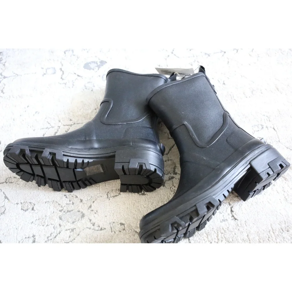 RAG & BONE Shiloh Lug Sole Rainboots CHUNKY‎ TRACTION BLACK Size EU 35